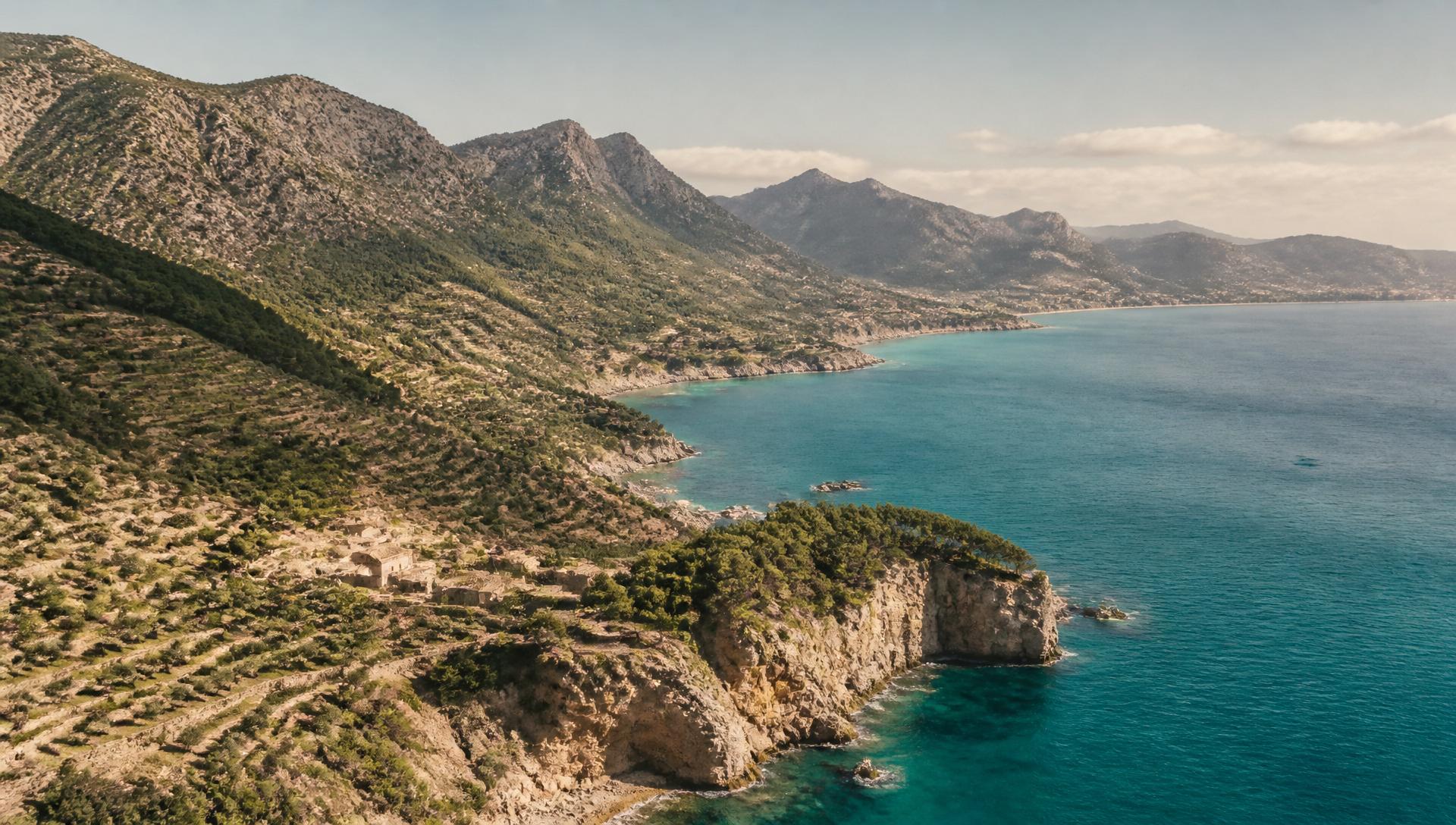 Placeholder — the north Mallorca coast, Serra de Tramuntana meeting the Mediterranean